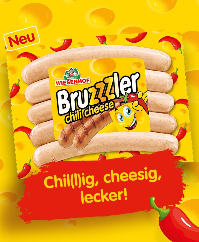Bruzzzler chili cheese auf Käsehintergrund