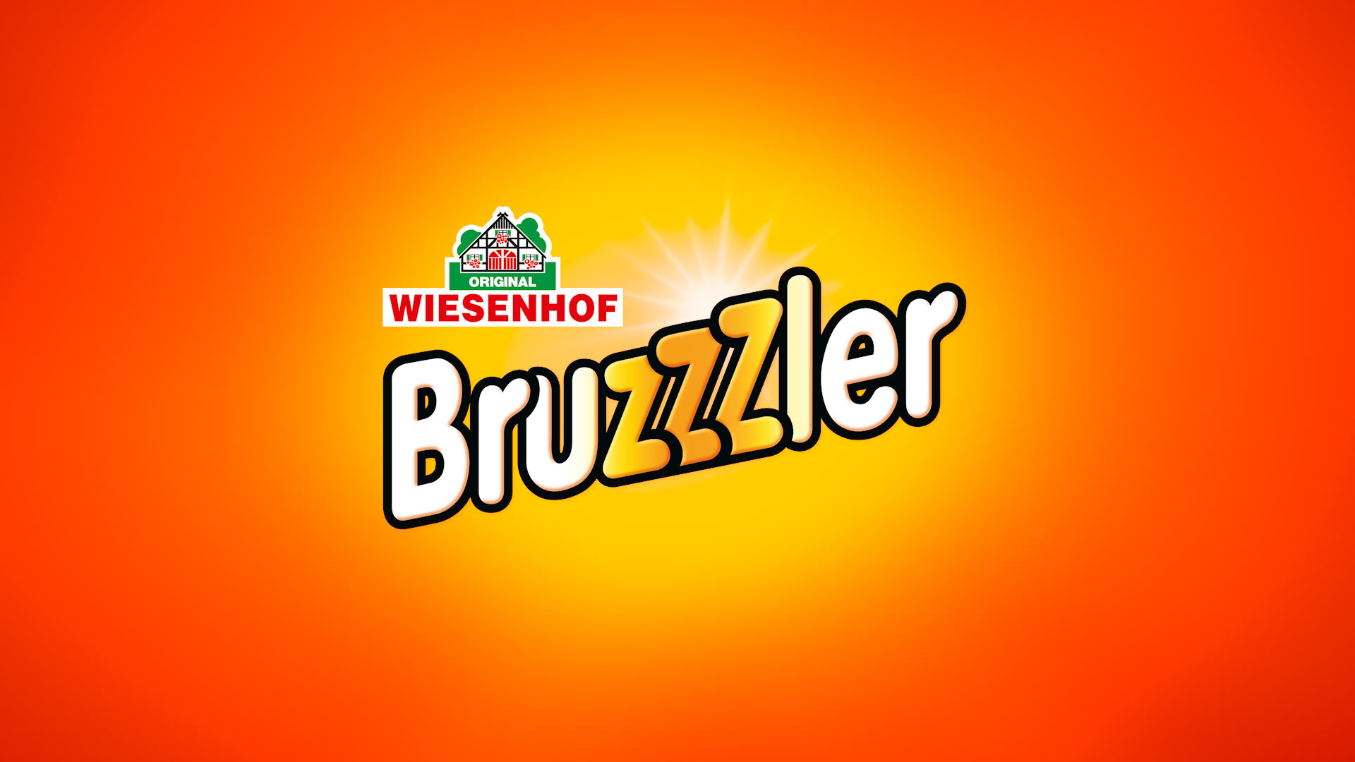 Bruzzzler Logo auf rot-orangen Hintergrund